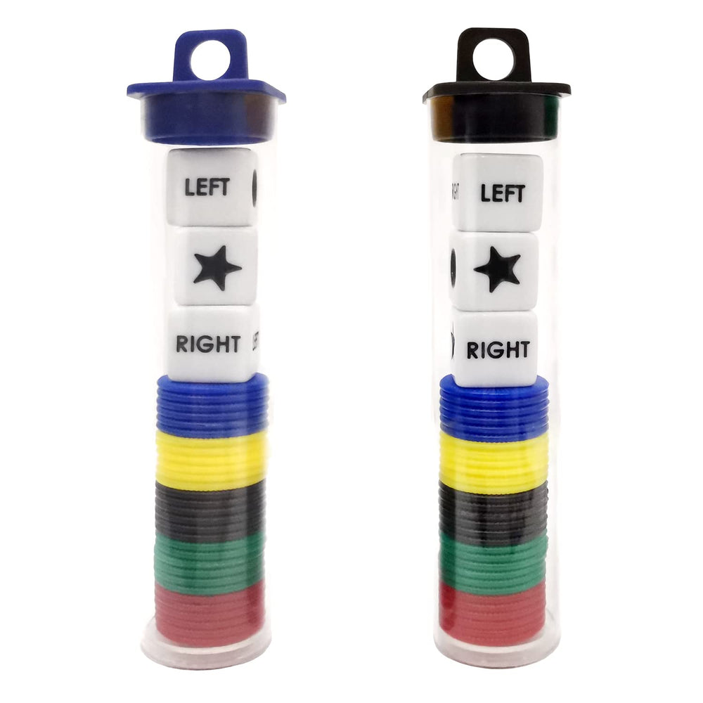 Ahoper left-right-center dice set with three dice for fast, portable gameplay