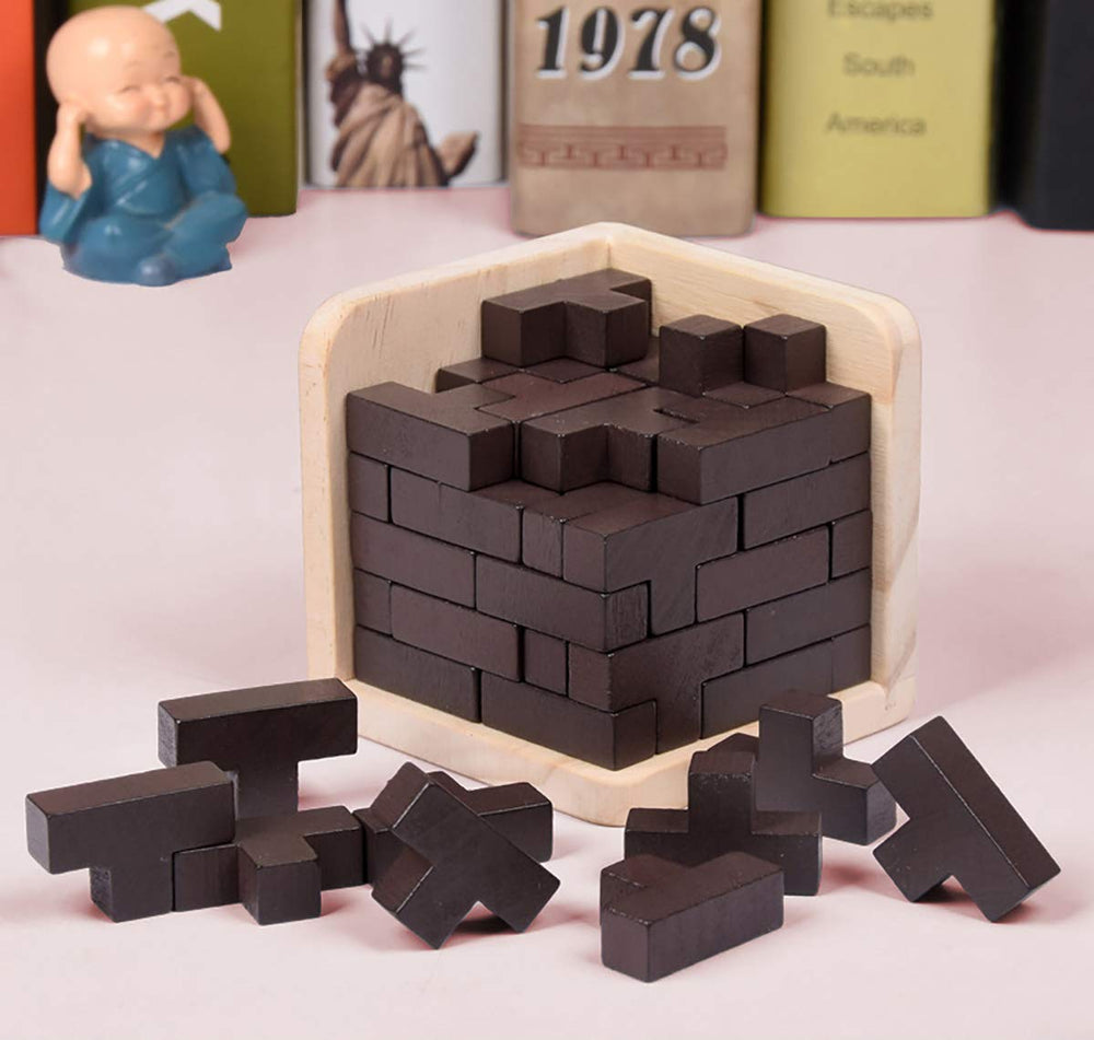 Ahyuan wooden puzzle box showing smooth finish and natural basswood texture.