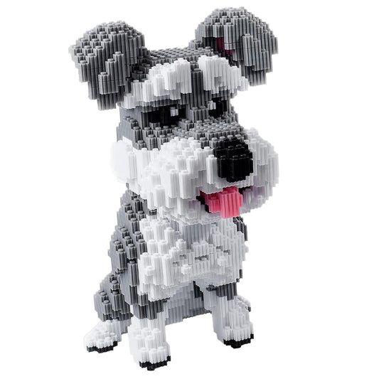 AHZILEI Schnauzer Dog building set with 7100 pieces for immersive construction.