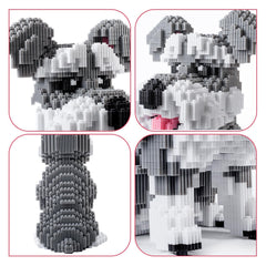 AHZILEI Schnauzer Dog layer-by-layer assembly detail during build.