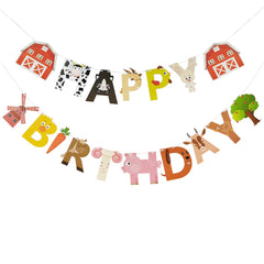 AI PARTY Farm Animals Banner packaging ready for quick DIY setup