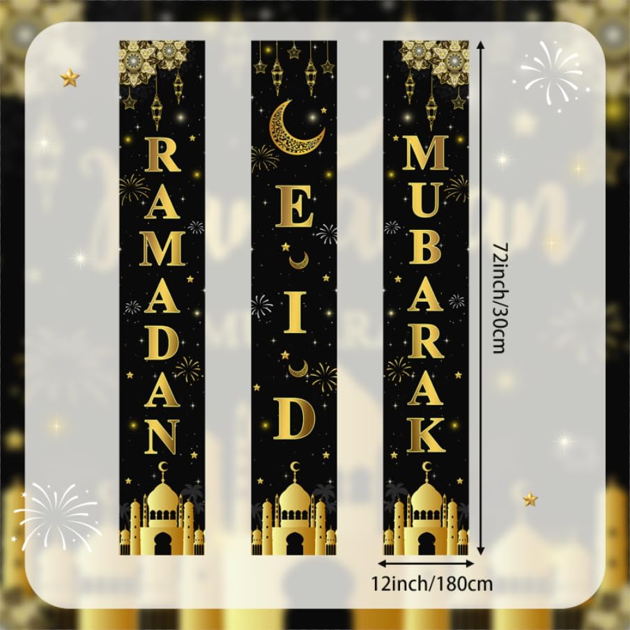 AIBIIN Ramadan Mubarak banner for outdoor use with vivid print for yard or window.