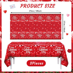 AIBIIN red-flower pattern tablecloth adds elegant Valentine's Day ambiance