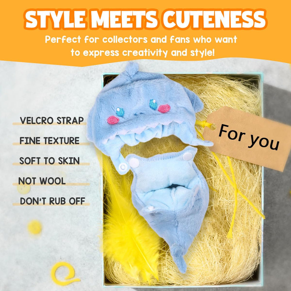 AICase 17cm doll outfit with shark motif for bold styling