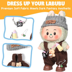 AICase 17cm doll crochet hat in brown completing the outfit for play.
