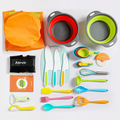 AIEVE cutting board and pizza cutter for authentic home meal prep.