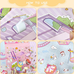 Aifong 3D sticker cat cafe scene adds charming miniature detail.