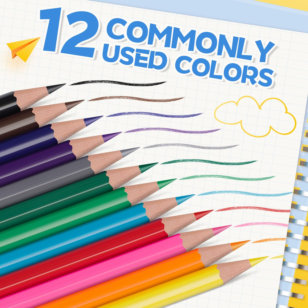 Aigybobo 12 vibrant colors pencils for bright, expressive artwork.