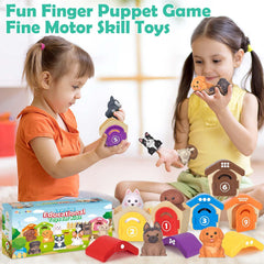 Aigybobo durable vinyl puppets and ABS houses for toddler safety.