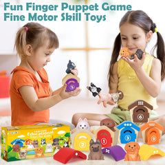 Aigybobo gift-ready puppy finger puppet set for birthdays and holidays.