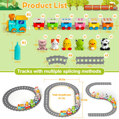 Aigybobo Toddler Train Set music and lights create engaging sensory moments.