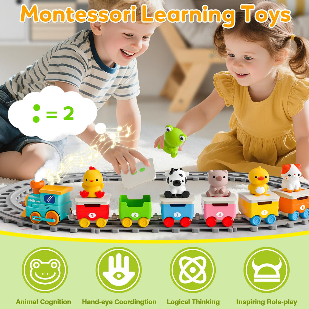 Aigybobo Toddler Train Set track layout lets kids build routes and explore cause-effect.