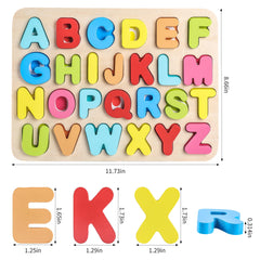 AILE alphabet puzzle chunky pieces are easy for little hands to pick up.
