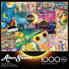 Aimee Stewart solar eclipse artwork puzzle for family and solo puzzle nights.
