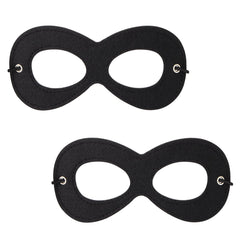 Aimike two-pack black felt superhero masks, ideal for cosplay and party use.