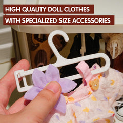aimpiwt stackable base supports expanding doll clothing collection.