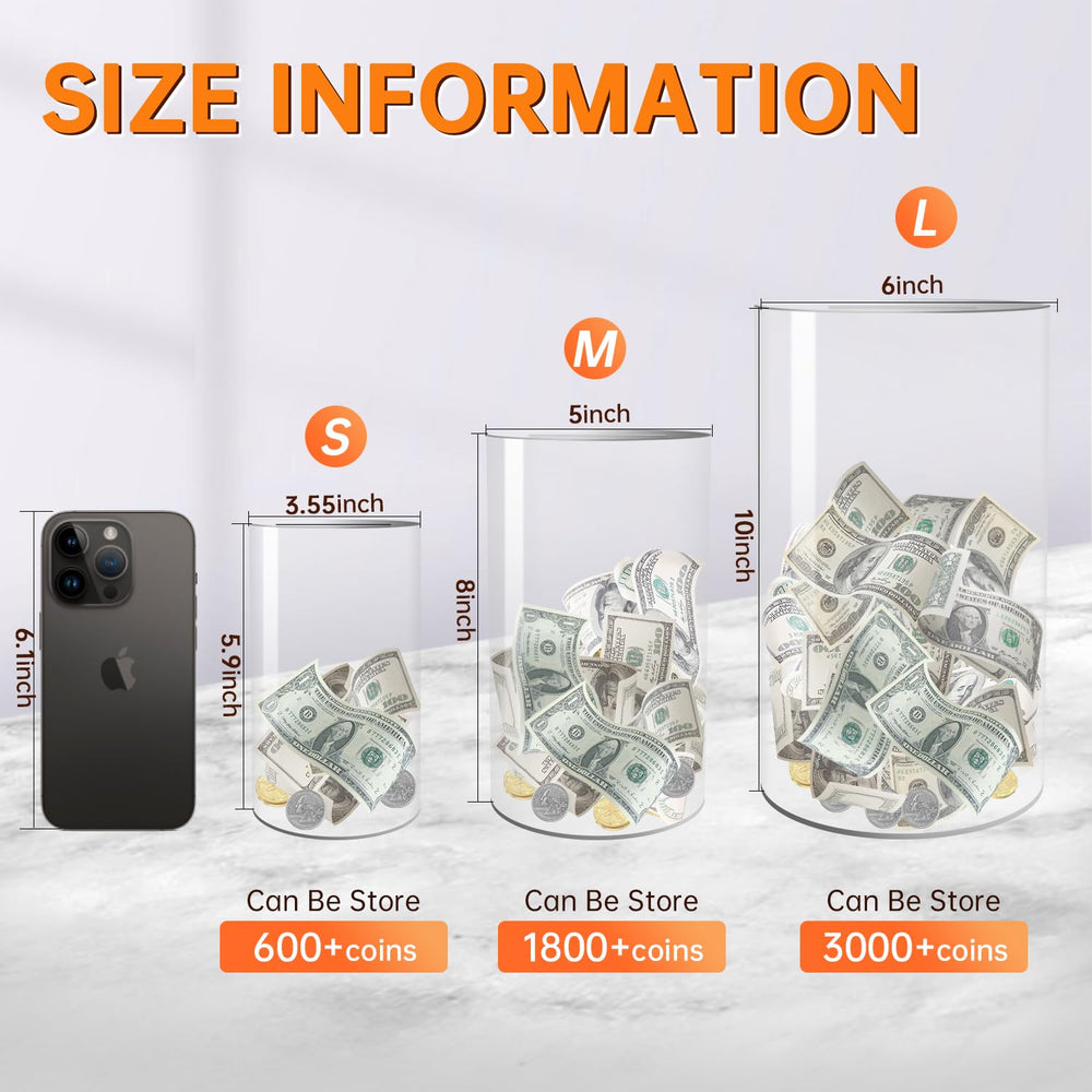 AIPOR Clear Piggy Bank must-break-to-open design encourages disciplined saving for kids and adults.