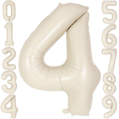 AIQINHU Cream Number 4 balloon 40-inch backdrop for memorable 4th birthday