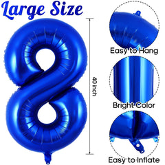AIQINHU foil 40-inch 8 balloon, dramatic statement for anniversaries and milestones.