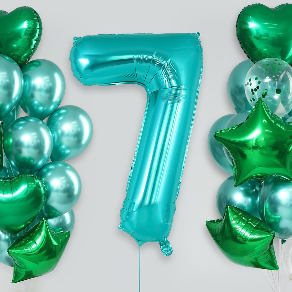 AIQINHU giant number 7 balloon creates a bold backdrop for celebrations.
