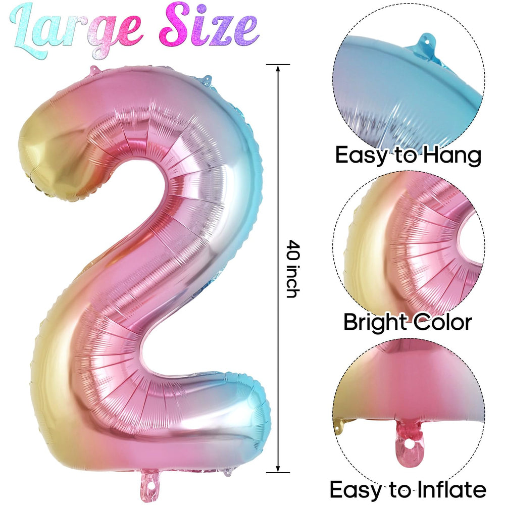 AIQINHU Large 40-inch Number 2 Balloon makes dramatic birthday décor.