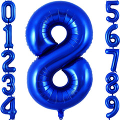 AIQINHU navy blue Number 8 balloon, ideal centerpiece for an 8th birthday celebration.