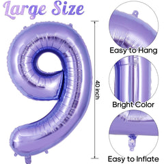 AIQINHU 40-inch number 9 balloon stands out for photos and parties.