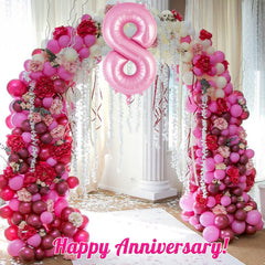AIQINHU Pink Number 8 Balloon is reusable after deflation for future celebrations.