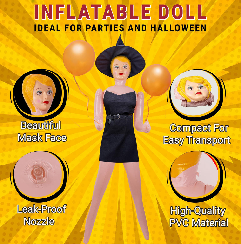 AIR GAG 59-inch inflatable doll made with durable materials for long events