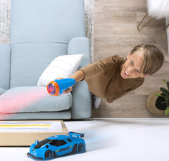 The car climbs walls and ceilings for exciting indoor play.