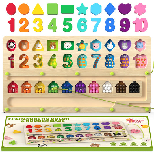 Airbition Montessori toy with 20 color blocks supporting early color and counting skills