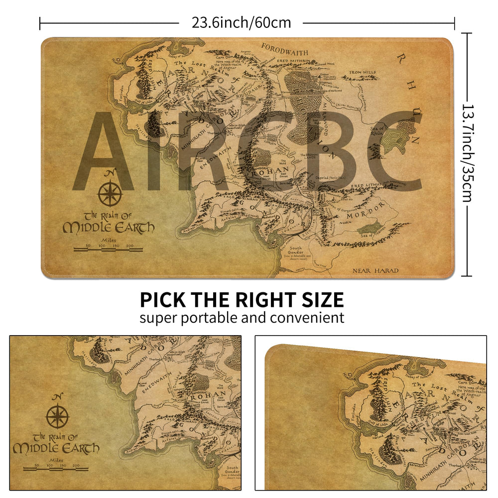 Close-up of vibrant print quality on AIRCBC playmat surface.