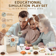 Airlab coffee maker features Da-Da sound to engage kids.