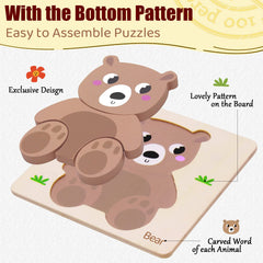 Airlab wooden elephant-shape puzzle enhances hand-eye coordination during quiet play.
