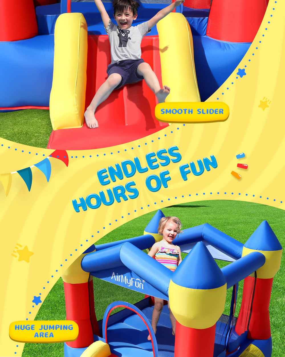 AirMyFun Bounce House Safety Net provides visibility and protection