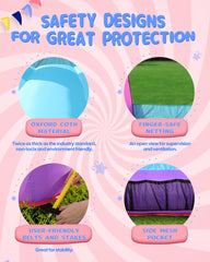 AirMyFun pink bounce house reinforced seams for lasting durability.