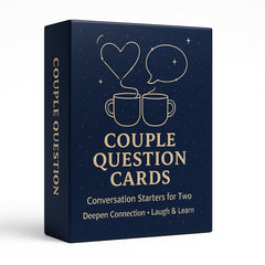 Aisikoo couples questions card deck laid out for engaging date night talks.