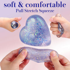 AiSiXin Heart Sugar Ball purple in hand highlights portable desk companion