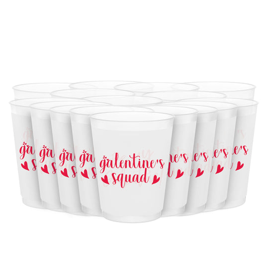 Aisosiks Galentines Squad Cups 16oz pack for festive party use