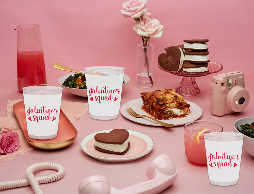 Aisosiks Galentines Squad Cups as party decor for gatherings