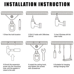 Aisto installation kit includes wood screws and concrete anchors