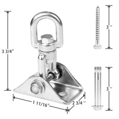 Aisto swing hanger with nylon wear-resistant gaskets reducing friction and noise.
