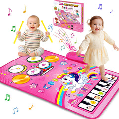 Aitbay unicorn music mat piano mode with six sounds for early exploration.