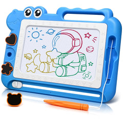 AiTuiTui magnetic drawing board blue main view; portable learning toy sparks creative sketching on the go.