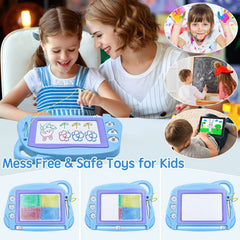 AiTuiTui mini travel doodle board with three stamps encourages pretend play and fine motor skills