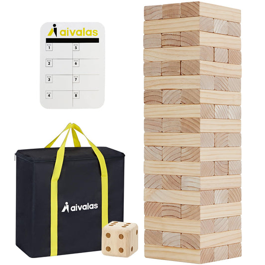 Aivalas Giant Timber Tower assembled for backyard family play.