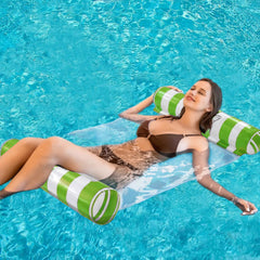 AIWAN LEZHI convertible hammock demonstrates three lounging positions.