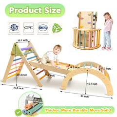 aiwo 7-in-1 Pikler triangle slide invites active play on a smooth surface