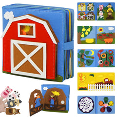AIXMEET Montessori Busy Book farm scene promotes imaginative play and fine motor development