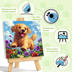 Ajepon 8x8 inch dog painting canvas ready to decorate.